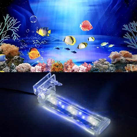4 Types Aquarium Fish Tank Led Light Clip Bluewhite Lights Plant Grow