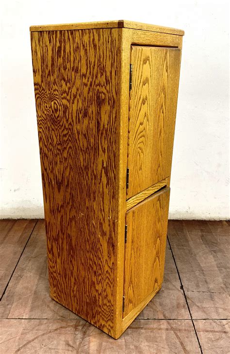 Lot Contemporary Style Oak Storage Cabinet