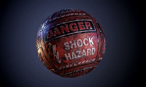 Metal Danger Hazard Red Sign Rusty Seamless PBR 3D model