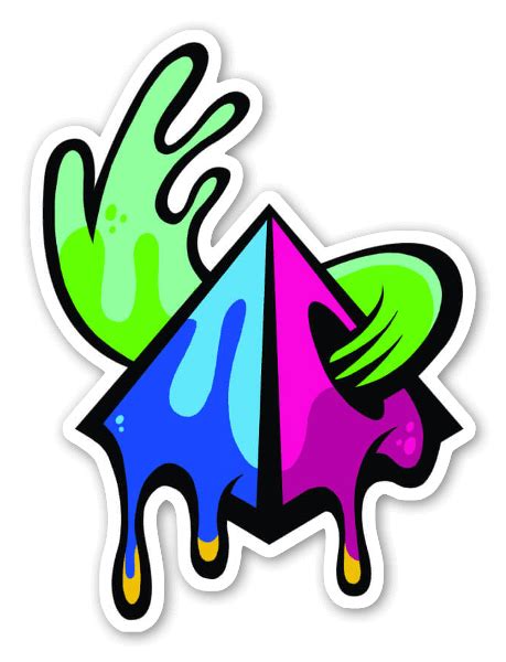 Buy Trippy Drippy Pyramid Die Cut Stickers Stickerapp