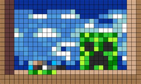 Minecraft Creeper Painting Kandi Pattern Minecraft Pixel Art Pixel