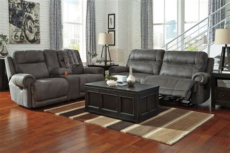Austere Gray Reclining Living Room Set From Ashley 3840181 Coleman
