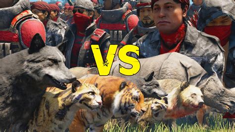 Far Cry 4 Soldier Army Vs Animal Army Ai Battle Youtube