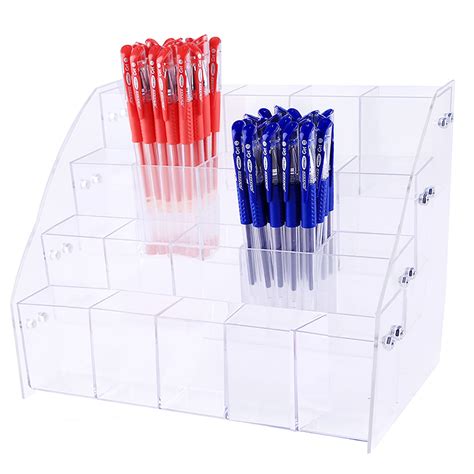 Buy Clear Acrylic Pen Holder Stationery Store Storage Brush Case Clear