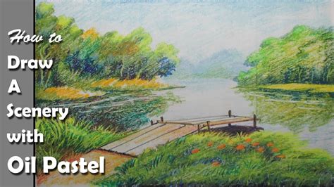 How To Draw A Riverside Jungle Landscape With Pastel Youtube