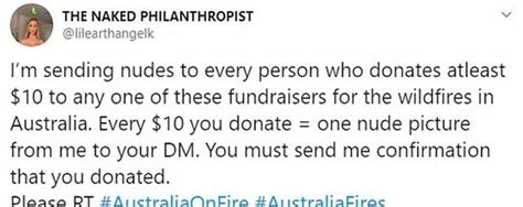 instagram model raises £230k for australian wildfires fund by selling nude pics world news