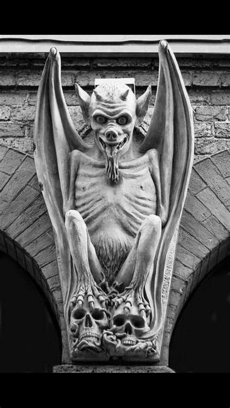 Scary Gothic Gargoyle And Arches Gothic Gargoyles Gargoyles Sculptures