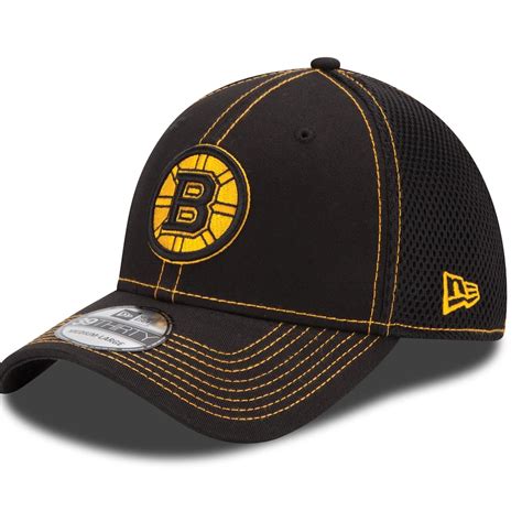 New Era Boston Bruins Black Team Neo 39thirty Flex Hat
