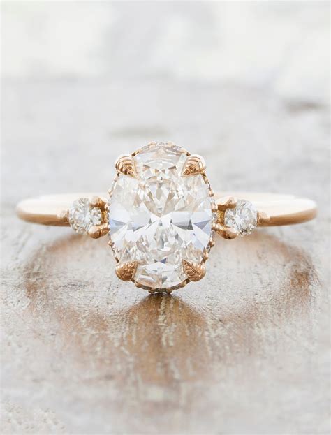 Lebow Vintage Inspired Oval Diamond Engagement Ring In Rose Gold Ken