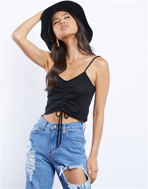 Anabelle Ruched Tank Top Ruched Crop Top 2020ave Cami Top Tank Top