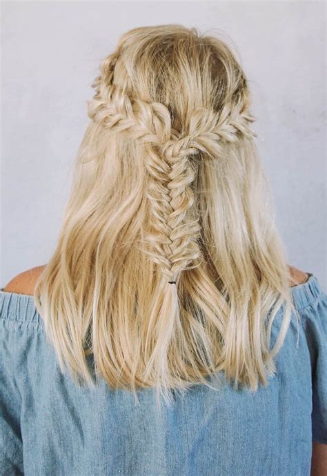 Although it does take some time to get the look, believe it or not, it's definitely all worth it. Half Up Half Down Fishtail Braids Hairstyle 1 - Fab Mood ...