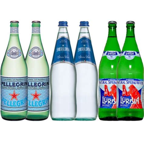 Italian Water Variety Pack Sampler Sparkling Water 1 L 6 Glass Bottles Beverage Universe