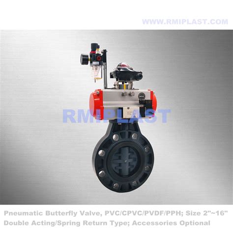 Pph Pneumatic Butterfly Valve Double Acting