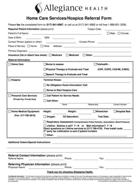 Editable Home Health Referral Form Fill Out And Sign Printable Pdf