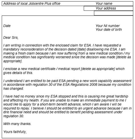 Dispute letter to false accusation. What can you claim pending a MR of an ESA decision? | CPAG