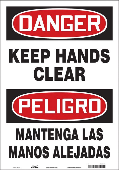 Condor Safety Sign Sign Format Traditional Osha Keep Hands Clear