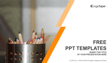Free Educational Colored Pencils Powerpoint Template Designhooks