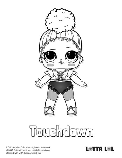 Touchdown Lol Surprise Doll Coloring Page Lotta Lol
