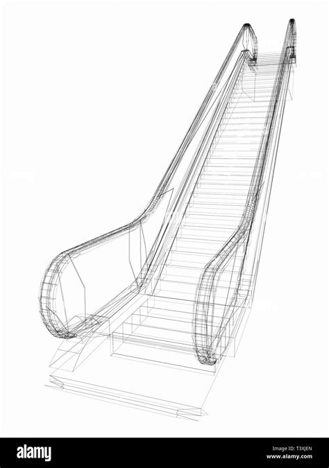 Single Escalator 3d Illustration Stock Photo Alamy