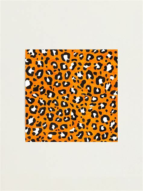 Orange Leopard Print With Black And White Spots Photographic Print By