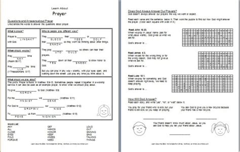 Worksheet Learn About Prayer