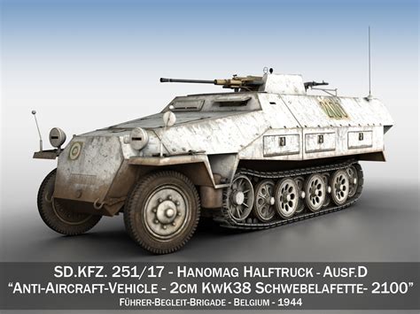 SDKFZ 251 Ausf D Anti Aircraft Vehicle 2100 3D