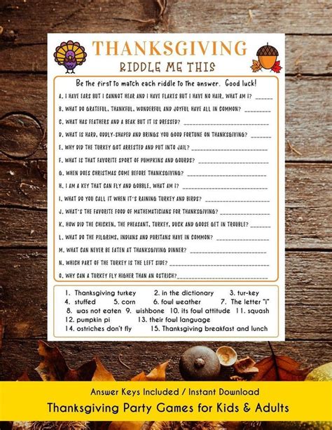 Thanksgiving Riddles And Answers