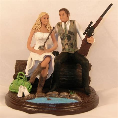 Hunting Fishing Wedding Cake Topper Cowboy By CakeTopCreations 350 00