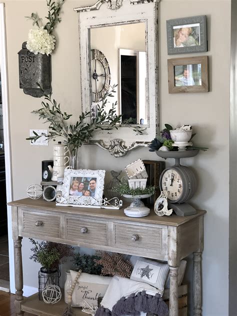 Hobby Lobby Console Table With Rustic Mirror Olive Stems Chippy