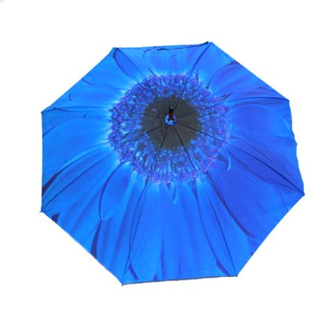 Blue Flower Umbrella Double Canopy Auto Open Umbrella Heaven