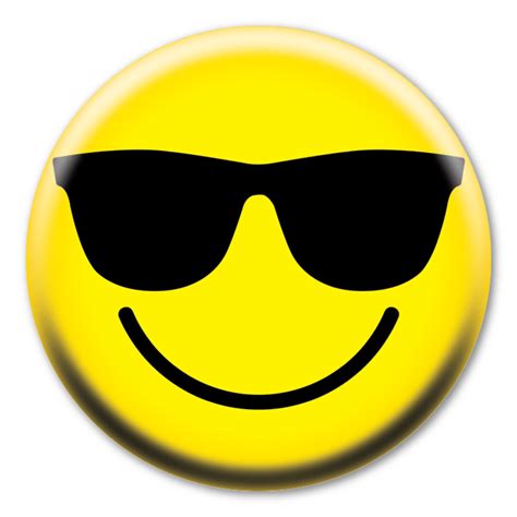 Smiley Face With Shades Circle Button Magnet America