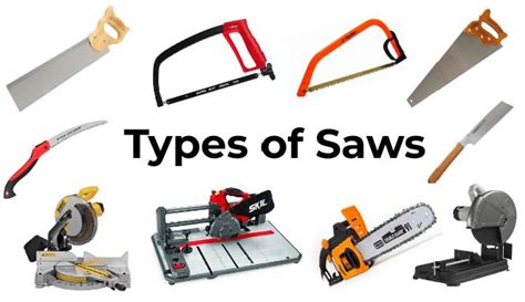 Many Different Types Of Saws With The Words Types Of Saws In Front Of Them