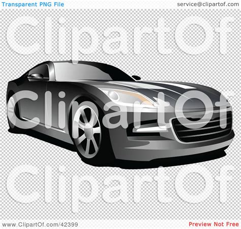 Clipart Illustration Of A Sporty Silver Car By Leonid 42399
