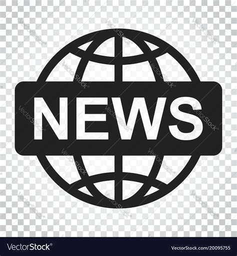 World news flat icon news symbol logo business Vector Image