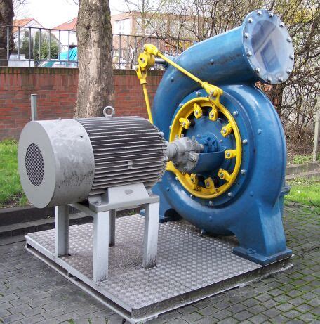The francis turbine is an inward flow reaction turbine that combines radial and axial flow concepts. File:Francis Turbine complete.jpg - Wikimedia Commons