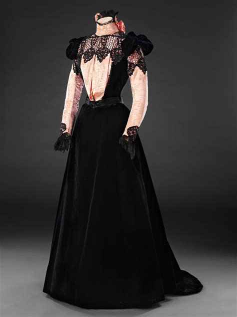 A Little Black Dress From The Late 1890s Finely Crafted Of Black