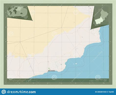 Dhofar Oman Osm Labelled Points Of Cities Stock Illustration