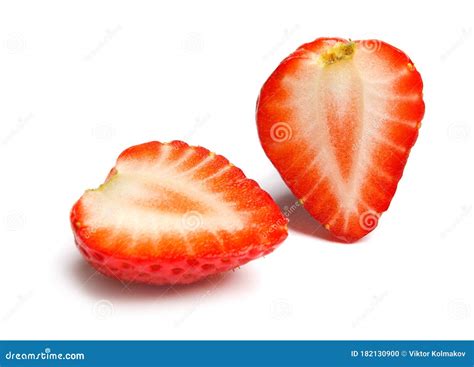 Strawberry Cut Strawberries Into Pieces Strawberry Slices Flying In The Air Fresh Natural