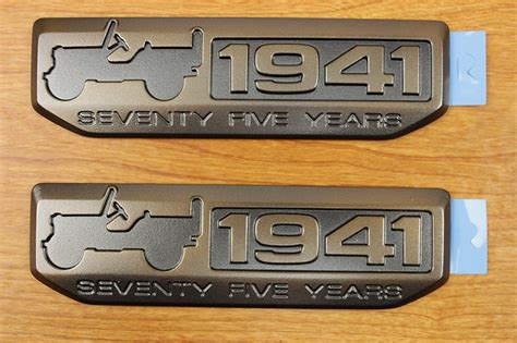 Buy Jeep Wrangler Set Of 2 Willys 75th Anniversary 1941 Emblem Badge