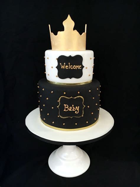 29 Black And White Baby Shower Cake Zebaru Gold Baby Shower Boy
