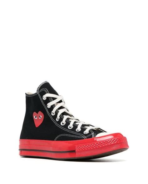 Comme Des GarÇons Play Canvas Cdg Play X Converse Red Sole Hi Black For