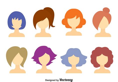 Girl Hair Style Collection Vector 115458 Vector Art At Vecteezy