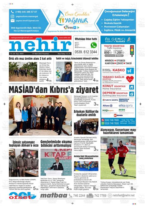07 Mart 2022 tarihli Nehir Gazete Manşetleri