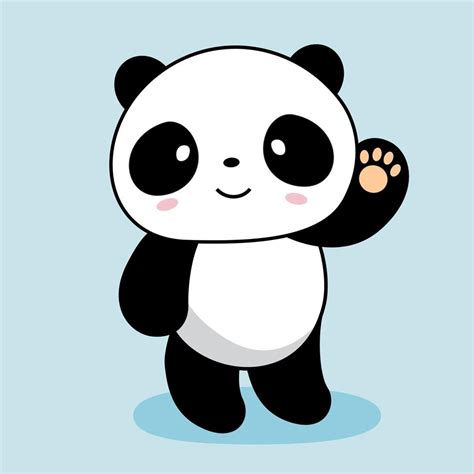 Panda Cartoon Cute Say Hello Panda Animals Illustration 4223184 Vector
