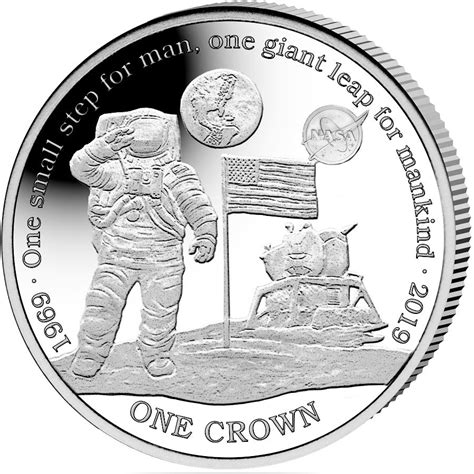 Ascension Island Nasa Official Coin 50th Anniversary Apollo 11 First