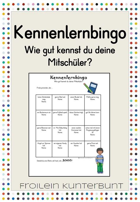 Kennenlernbingo – Unterrichtsmaterial im Fach Fachübergreifendes