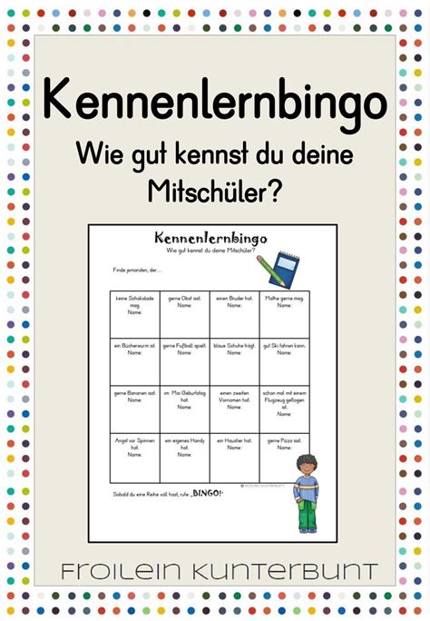 kennenlernbingo unterrichtsmaterial im fach fachübergreifendes kennenlernspiele schule