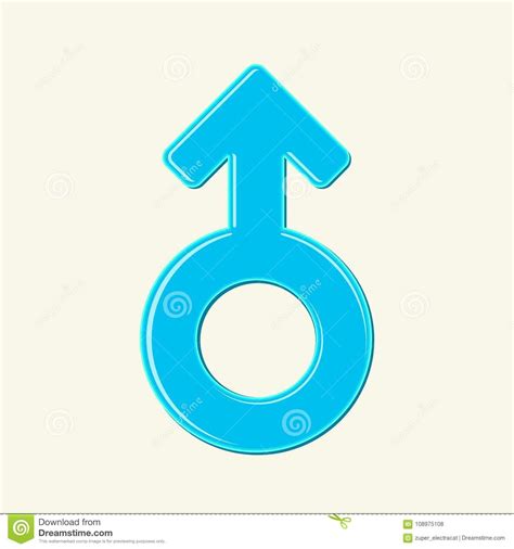 The Mars Symbol Male Sign Isolated Blue Gender Icon In Cartoon Style