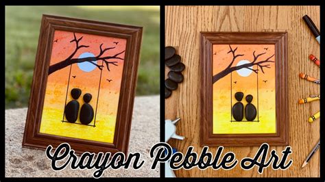 Art projects for kids and the whole family! Crayon Pebble Art | Easy DIY Project | Sunset Art | Art for Beginners | Wax Crayons Art for Kids ...