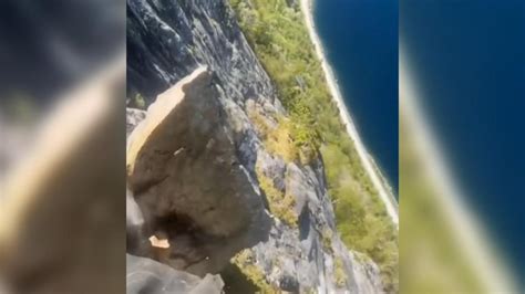 Watch Climbers Release Massive Rock From Soaring Cliff Unofficial